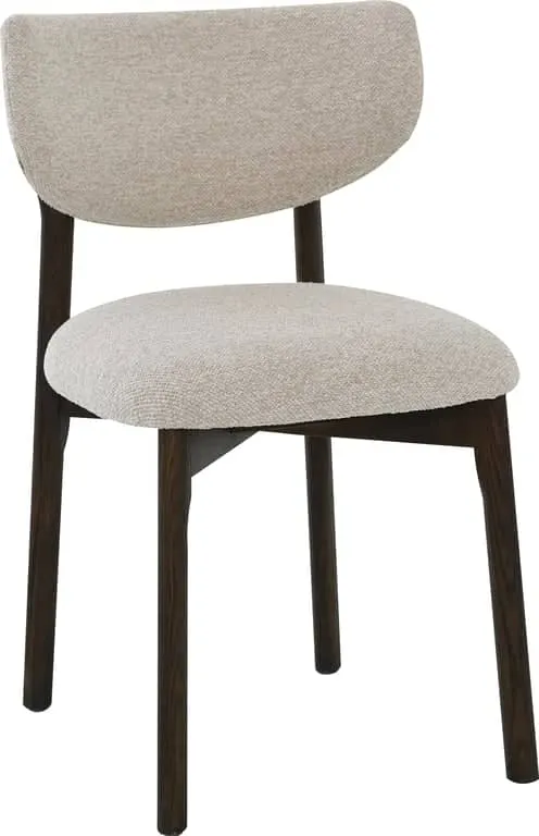 Contento spisestol Stoff Cobble lys beige, brunlakkerte eikeben