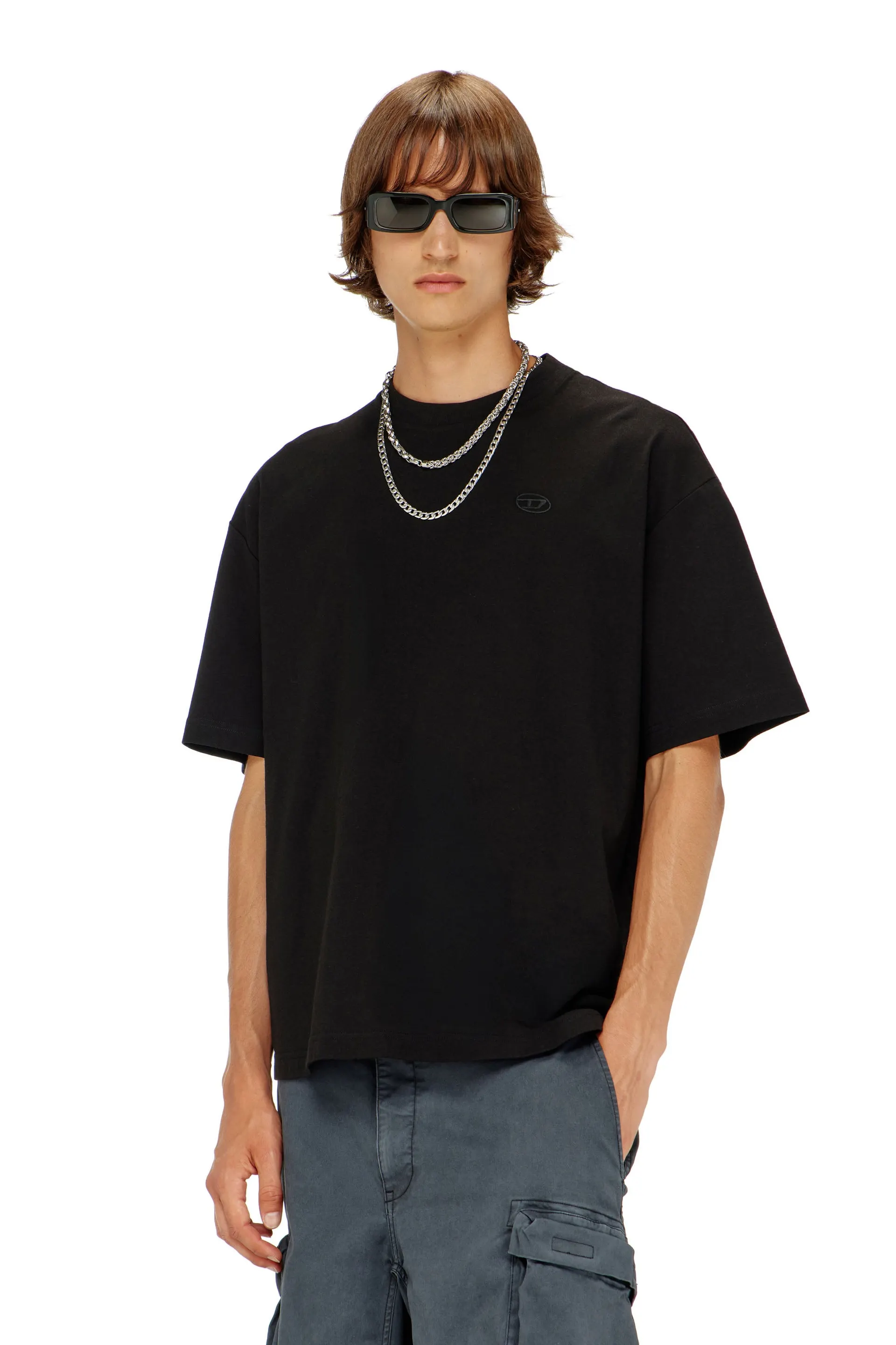 T-shirt with maxi oval D embroidery