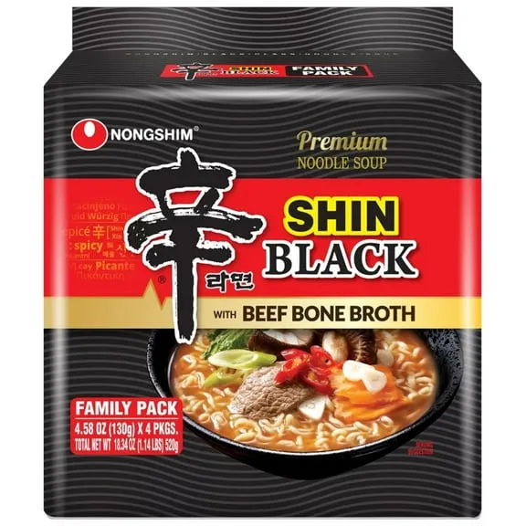 Best seller Nongshim Spicy Pot-au-feu Flavor Shin Black Noodle Soup, 4.58 oz, (Pack of 4) $8.77