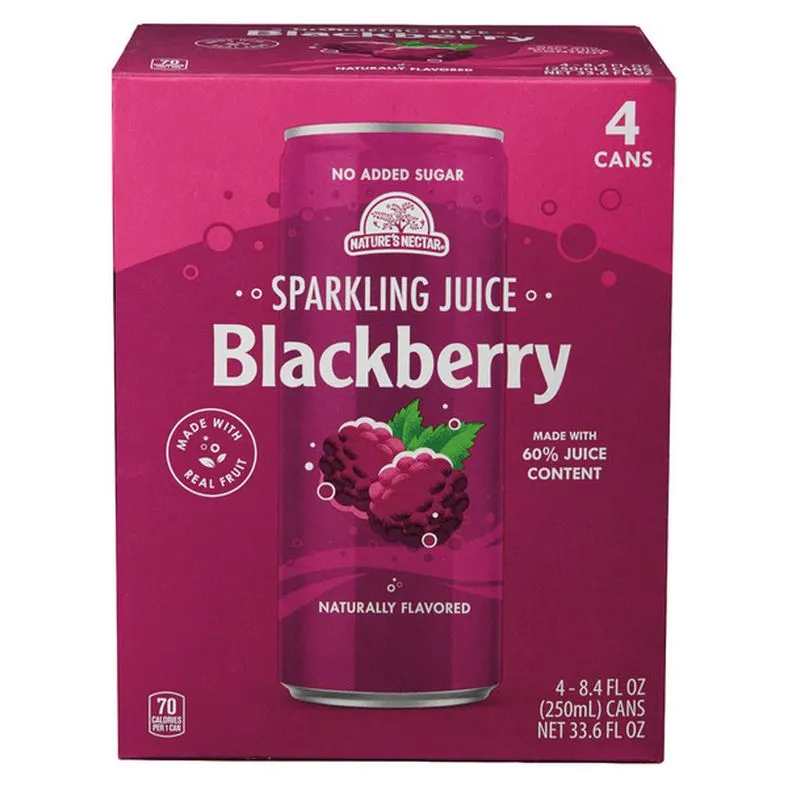Nature's Nectar 4pk Sparkling Juice, Blackberry