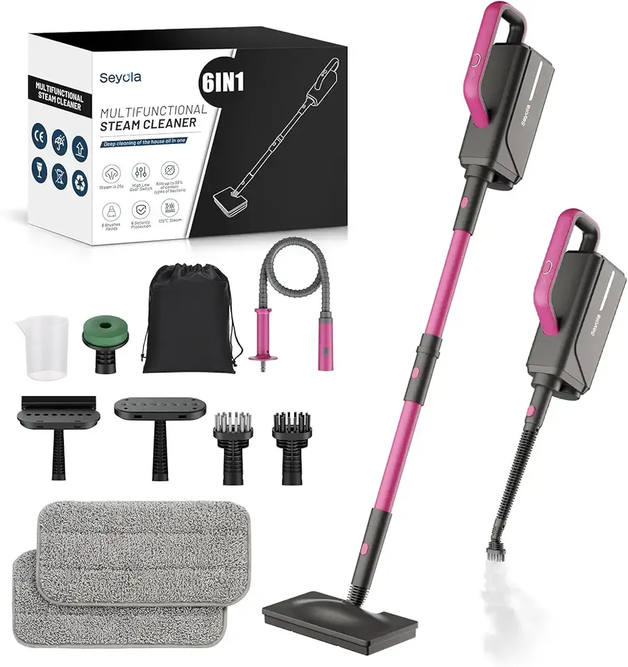 Steam Mop for Floor Cleaning, Steam Cleaner for Home with Handheld 6-in-1 Multi-function Attachments for Hardwood Floors, Clothes,Windows,Tiles Grout,Furniture