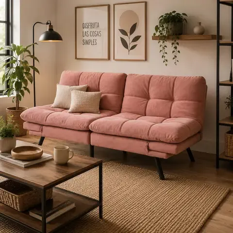 Futon Moscu Rosa 182x86x82cm