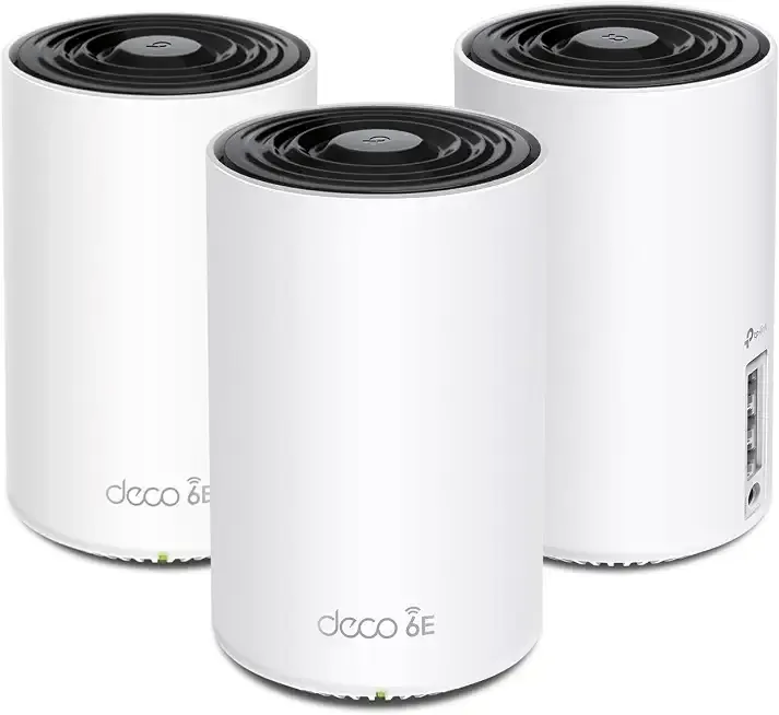 Deco XE75 AXE5400 Tri-Band WiFi 6E System - Wi-Fi up to 7200 Sq.Ft, Engadget Rated Best for Most People, Replaces WiFi Router and Extender, AI-Driven New 6GHz Band, 3-Pack