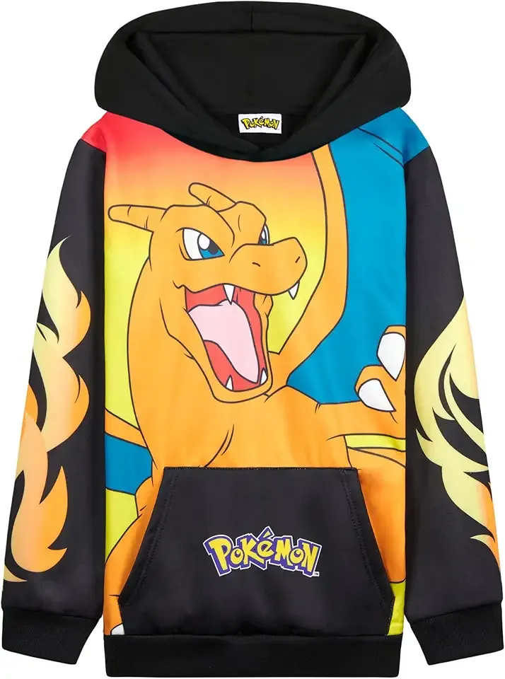 Pokemon Hoodie for Boys & Teens Hooded Sweatshirt Warm Anime Pikachu Sweater