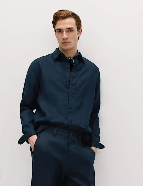 Hemd aus reinem Leinen in bequemer Passform