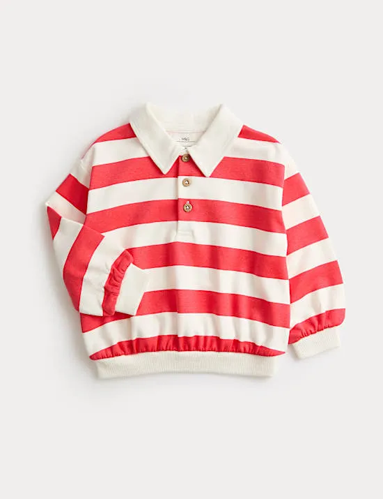 Cotton Rich Striped Rugby Sweatshirt (0-6 Yrs)