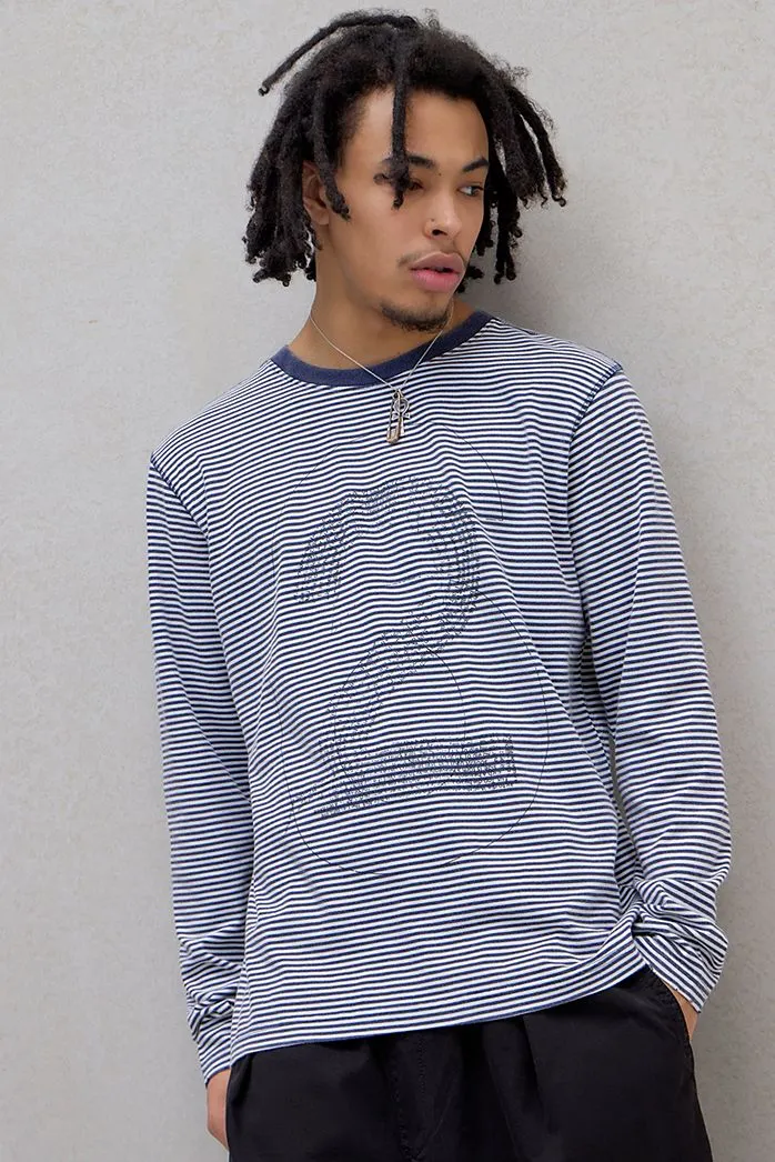 Jaded London UO Exclusive T-Shirt a Maniche Lunghe a Righe Navy 62