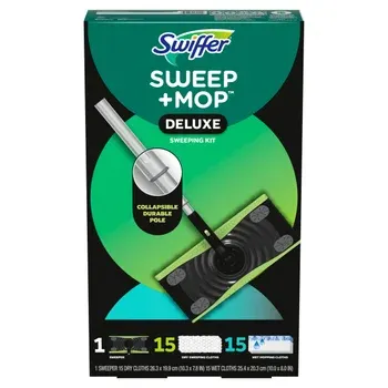 Swiffer Sweep + Mop Deluxe Sweeping Kit, 1 Sweeper + 30 Refills