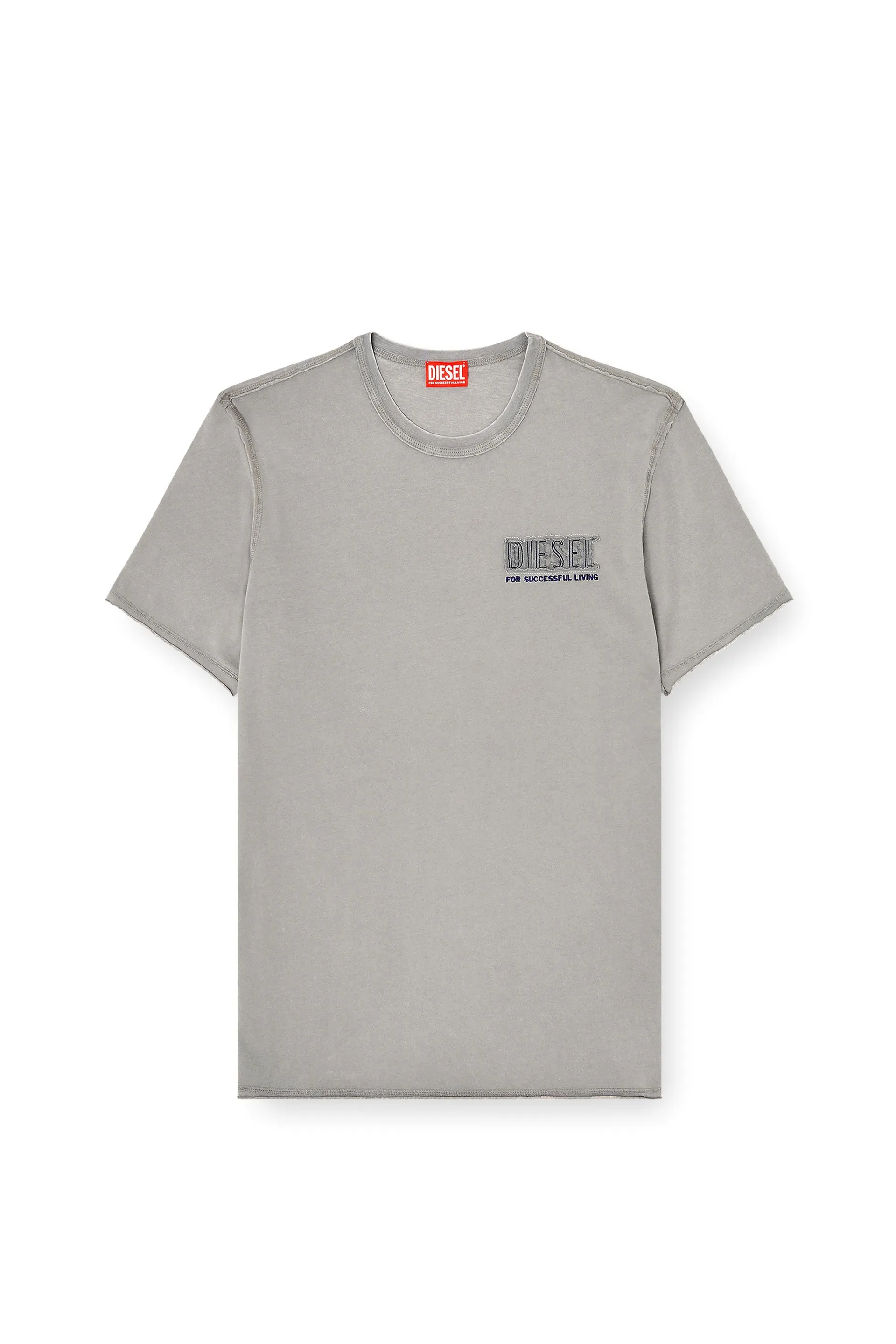 Acid-wash T-shirt with raw edges