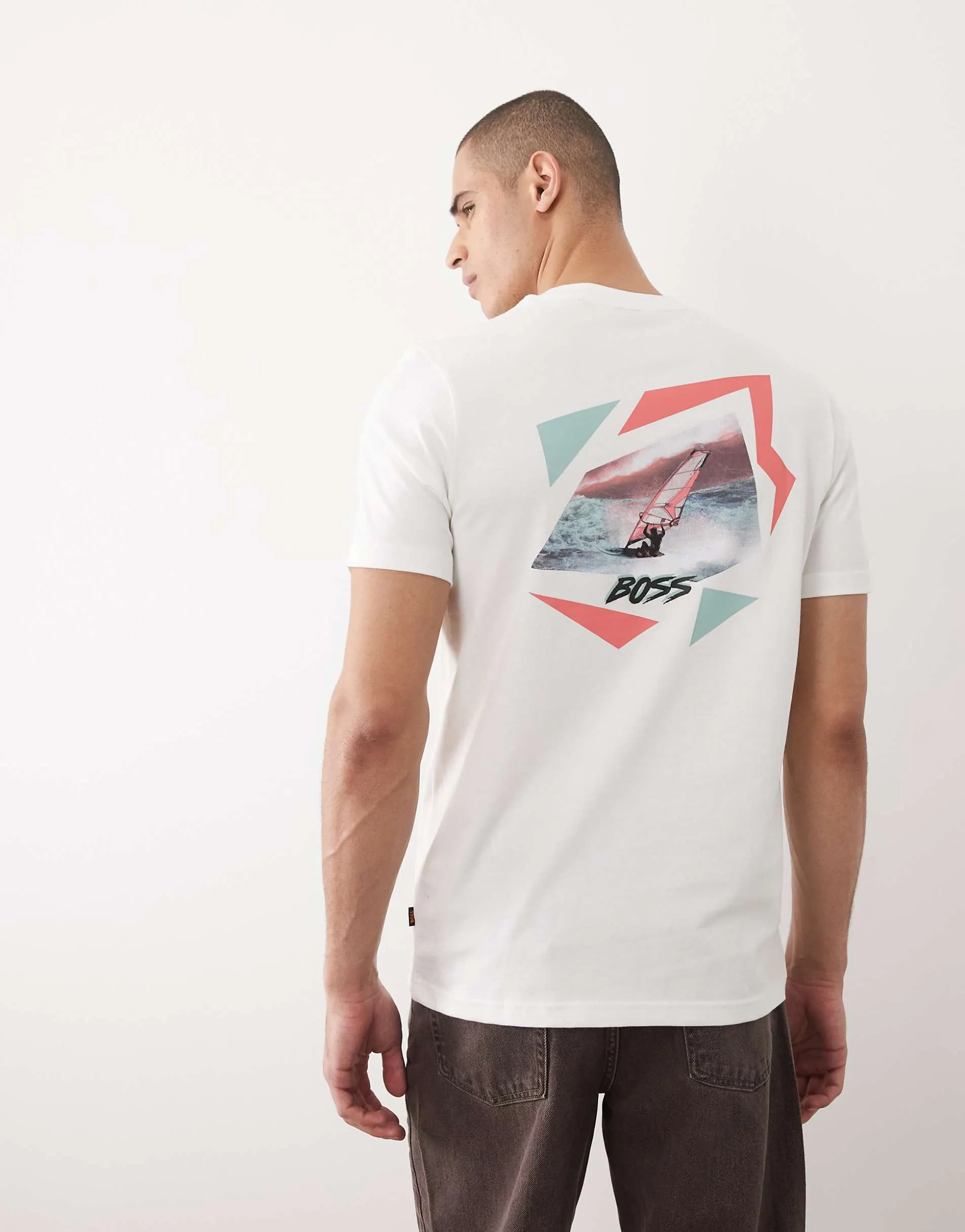 Hugo Boss relaxed fit graphic short sleeve t-shirt in white