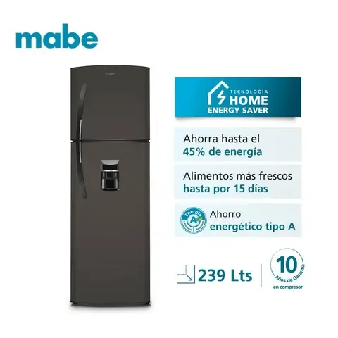 Refrigeradora No Frost 239 Ltrs Netos Grafito Mabe RMA255FYPG