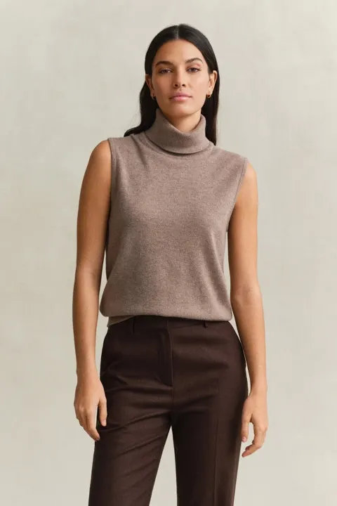 Sleeveless Turtleneck Sweater