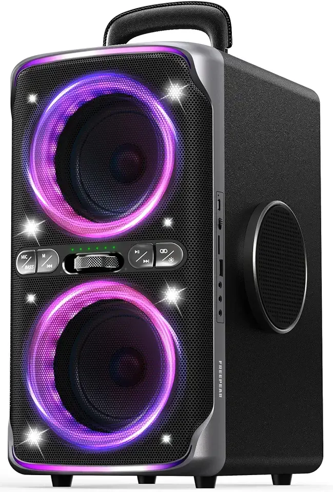 Party Bluetooth Speaker - 240W Peak Loud Speaker, Dazzling Light Show, Deep Bass, IPX4 Waterproof, 15H Battery, TWS Pairing, BT 5.3 Wireless, Portable for Home/Outdoor/Beach/Pool Party