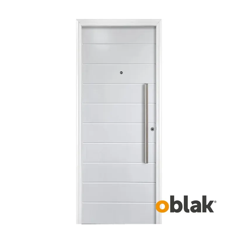 Puerta de exterior acero Primma Plus 1731 blanca 80 x 200 cm izquierda