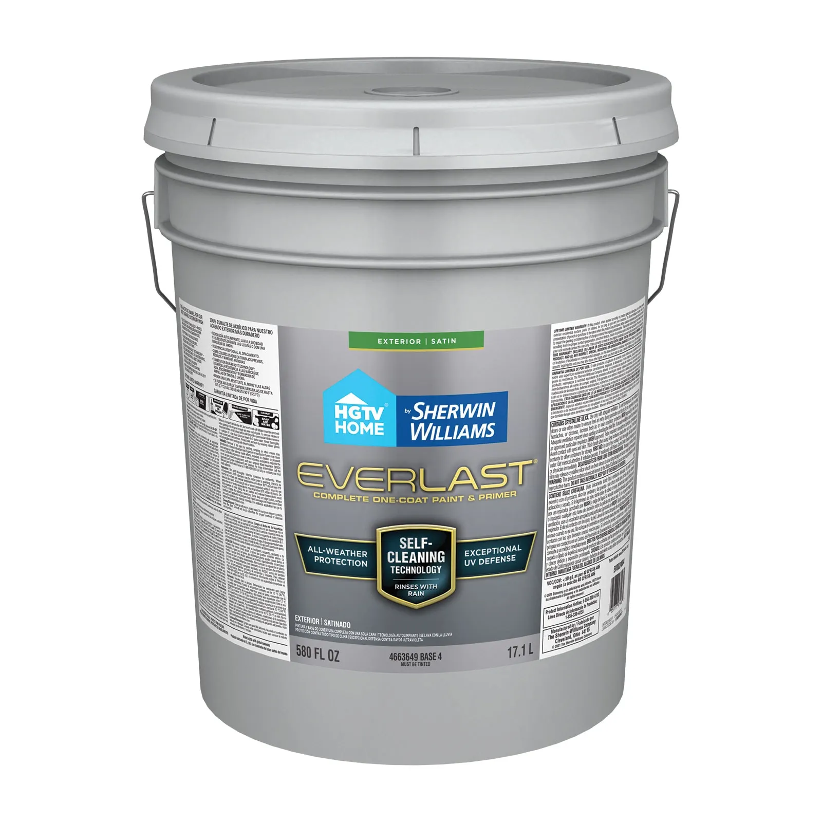 Everlast Satin Base 4 Enamel Tintable Latex Exterior Paint + Primer ( 5-gallon )