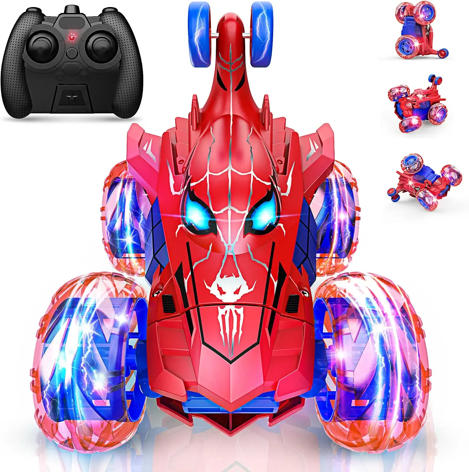 Spider remote control car rc cars toys,Cool rechargeable stunt rc car with 360 flips 4WD wheel with bright light,Fun outdoor toys gifts for kids birthday or Chritmas age 4 5 6 7 8 9 10 11 12 years old