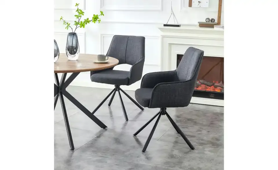 Drehstuhl 2er Set BHL 57|91|64 cm, Webstoff