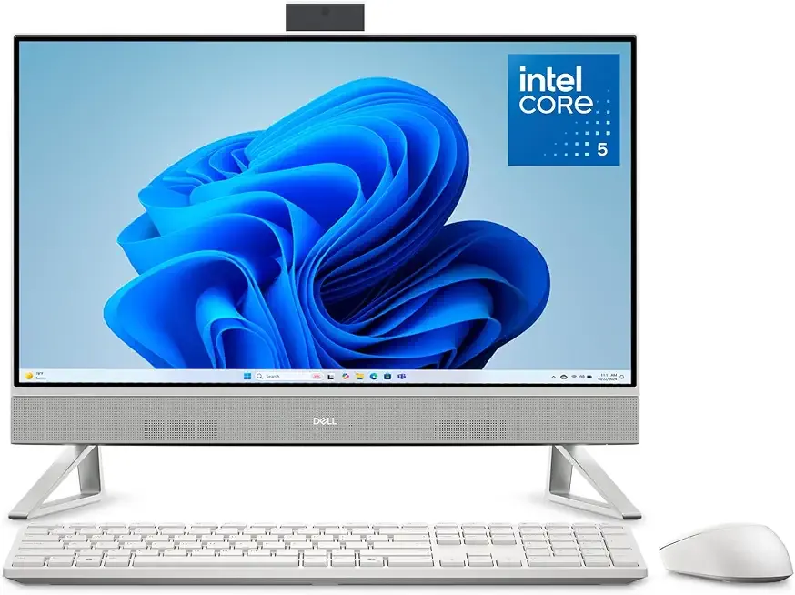Dell 23.8" All-in-One Desktop, FHD, Intel Core 5 120U, Windows 11 Home | 512GB SSD, 16GB DDR5, Wi‑Fi 6E, Bluetooth 5.2, Stereo Speakers with Dolby Atmos, Keyboard & Mouse, EC24250