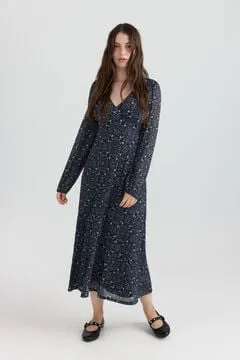 Vestido midi estampado boho