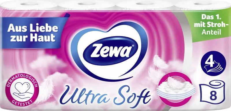 Zewa Toilettenpapier Ultra Soft 4-lagig 8 x 150 Blatt