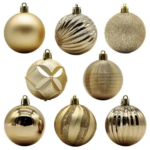 Enchanted Forest® 60mm Champagne Textured Shatterproof Ornaments - 50 Pack