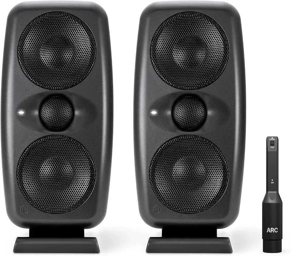 IK Multimedia iLoud MTM MKII (Pair Plus ARC mic) Compact Studio Monitor with Built-in ARC Room Correction, Speaker Emulation, 200W Power