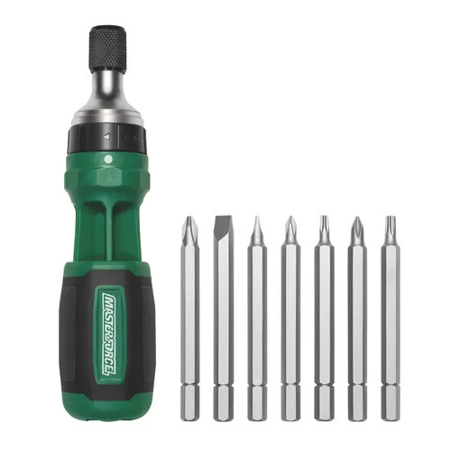 Masterforce® Quick Change Ratcheting Multi-Bit Screwdriver Set - 8 Piece