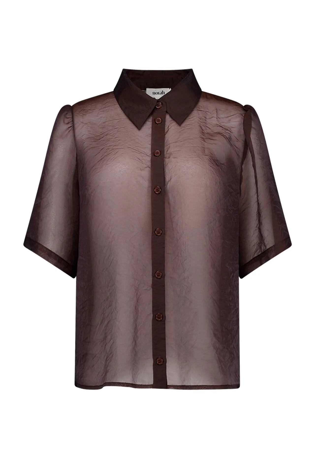Bruine transparante blouse