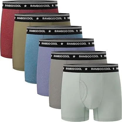BAMBOO COOL Boys’Moisture Wicking & Breathable Mesh Underwear Soft Tagless Performance No Ride Up Boxer Briefs 6 Pack BAMBOO COOL Boys’Moisture Wicking & Breathable Mesh…