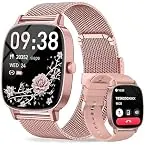 Smart Watch for Women, Answer/Make Call,1.85'' Ultra-Clear Screen Fitness Tracker with Heart Rate/Sleep/SpO2 Monitor,Smartwatch for iPhone/Samsung/Android,120+ Sport Modes,IP68 Waterproof with 2 Bands