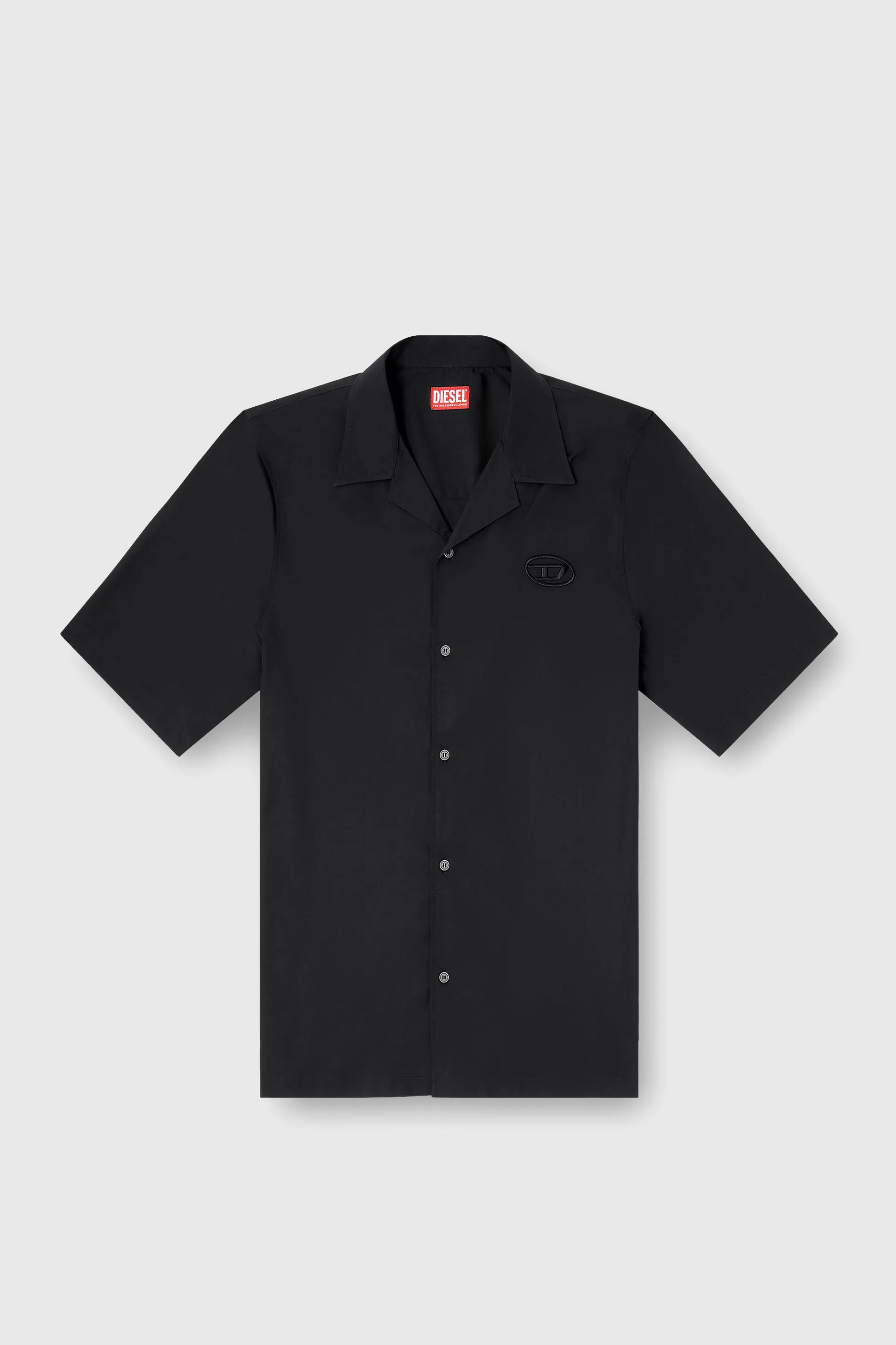 Stretch poplin shirt with Oval D embroidery