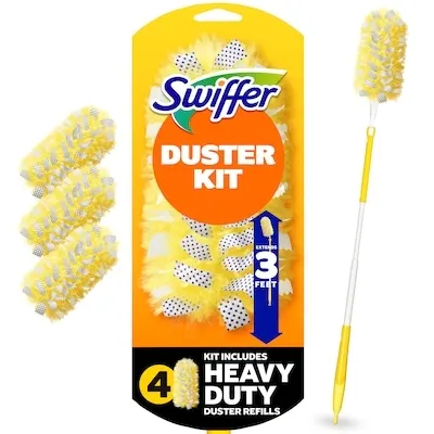 Duster Kit with 3 ft Extendable Handle, Heavy Duty Starter Kit with 4 Refills