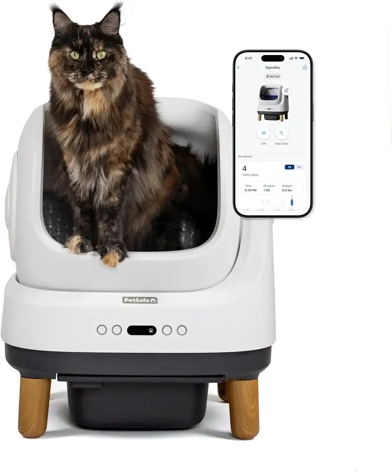 PetSafe ScoopFree OpenSky Self-Cleaning Litter Box | Advanced Odor Control, App Controlled with Health Monitoring, Works with Any Litter, Up to 2 Weeks of Hands-Free Cleaning