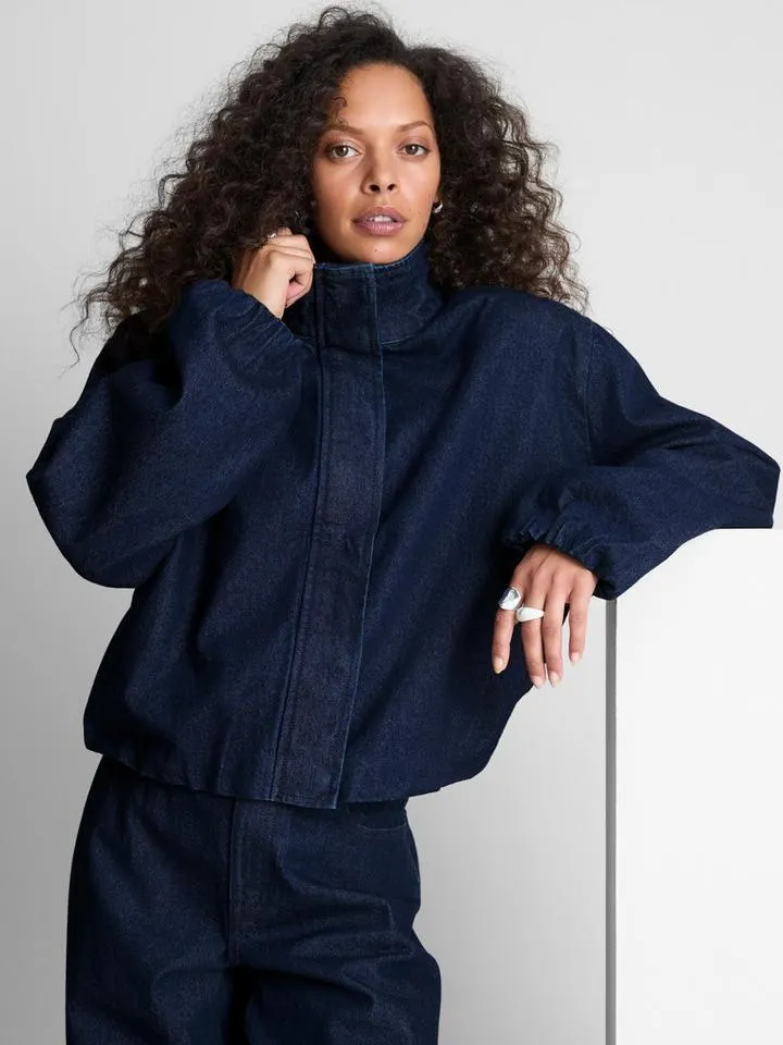 Veste en jean à col cheminée Paula Echevarría