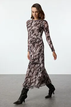Vestido largo estampado