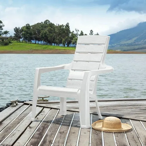 Silla playera con apoyabrazos Barú color blanco arena Rimax