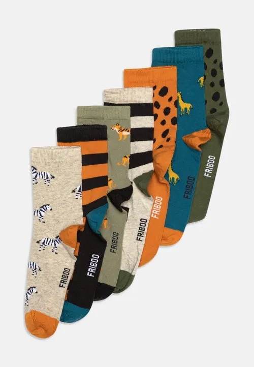 7 PACK - Sokker - dark grey/orange/mottled light grey