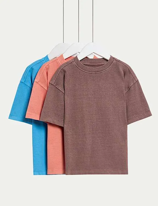 3 Pack Pure Cotton T-Shirts (2-8 Yrs)