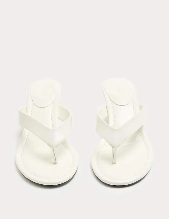 Kitten Heel Toe Post Sandals