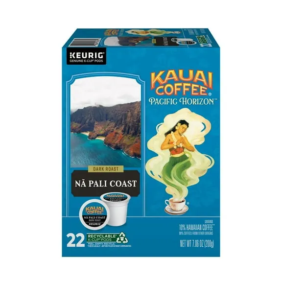 Kauai Coffee Na Pali Coast, Dark Roast K-Cup Coffee Pods, 22 Ct $14.58 $1.74/oz