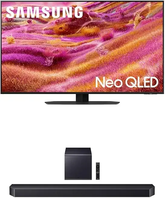 Samsung 98-Inch Class Neo QLED 4K QN90F Series, Vision AI, Mini LED Smart TV (2025 Model, 98QN90F) Neo Quantum HDR+, + Samsung Q-Series Soundbar HW-Q900F 7.1.2 ch Subwoofer (2025 Model)