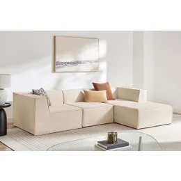 Fraser Country Softly 3 Seater Modular Sofa with Ottoman (Cream)