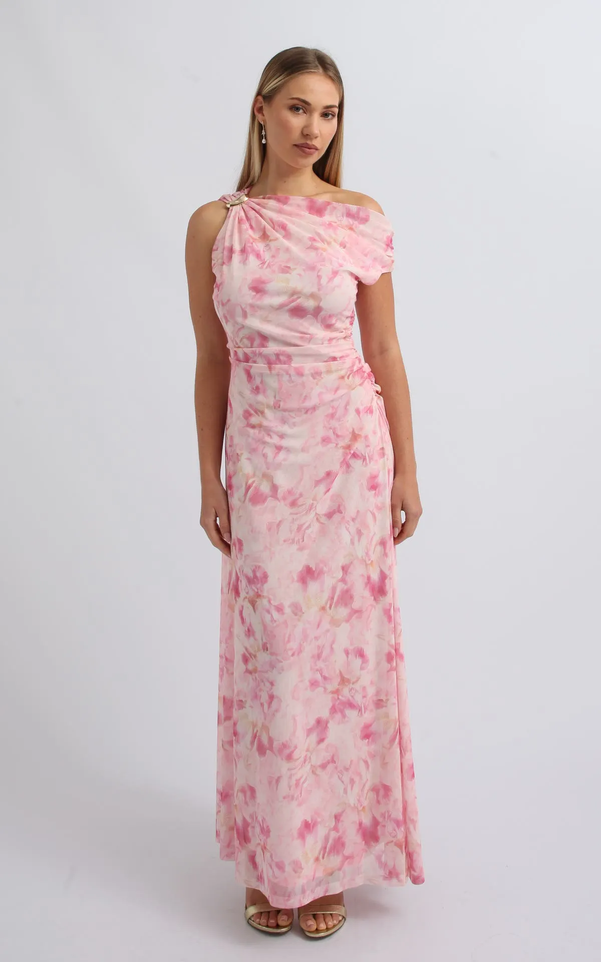 PTD Mesh Cold Shoulder Gown