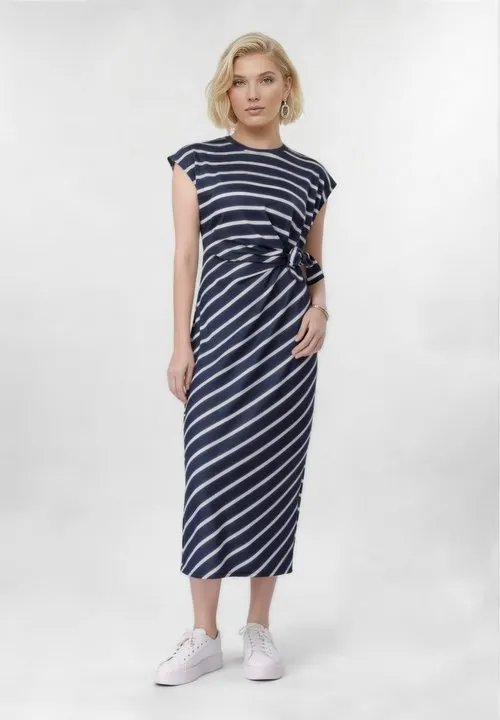 Jerseykjole - navy/white