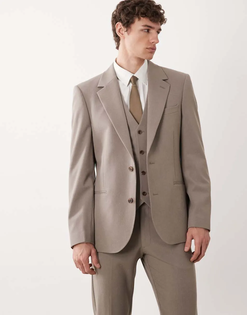 ASOS DESIGN skinny suit jacket in stone