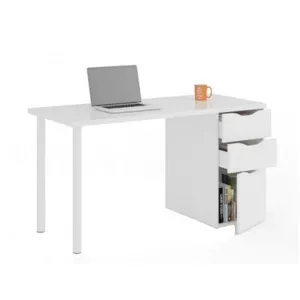 Mobelcenter - Mesa de Escritorio con cajonera Reversible - Mesa de Oficina Blanca - Medidas: 138 cm Ancho x 60 cm Fondo - 0892