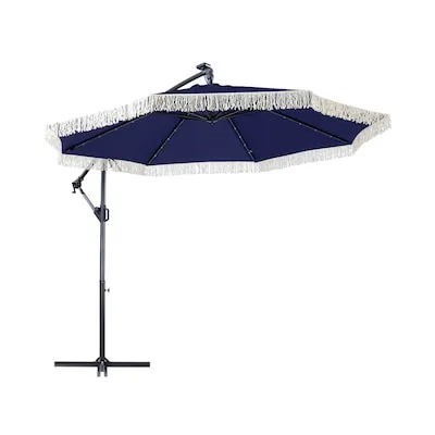 10-ft Steel Navy Slide-tilt Cantilever Patio Umbrella