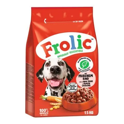 Frolic bœuf, carottes, céréales pour chien