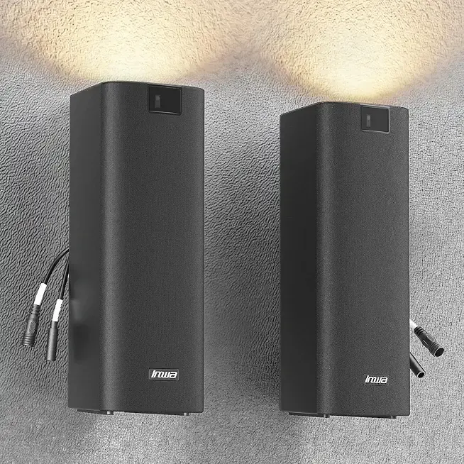 Inwa 400W Outdoor Bluetooth Speakers with Lights, IP65 Waterproof Wireless Stereo Speaker, Auracast Multi-Speaker Pairing, Wall Mount Sound System w/Aux for Porch, Patio, Garage, Home