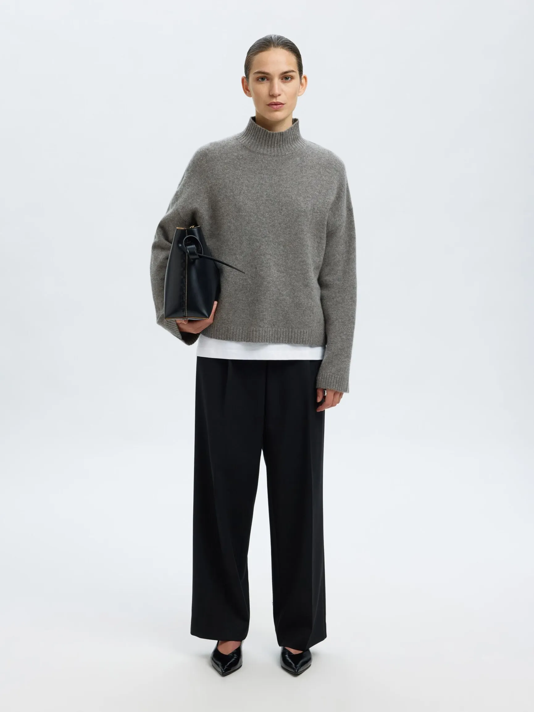 KASJMIRBLANDING STRIKKET PULLOVER